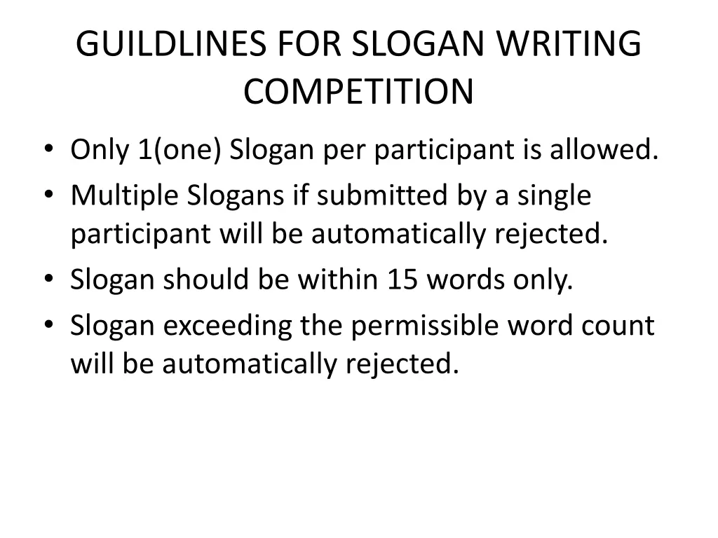 guildlines for slogan writing competition