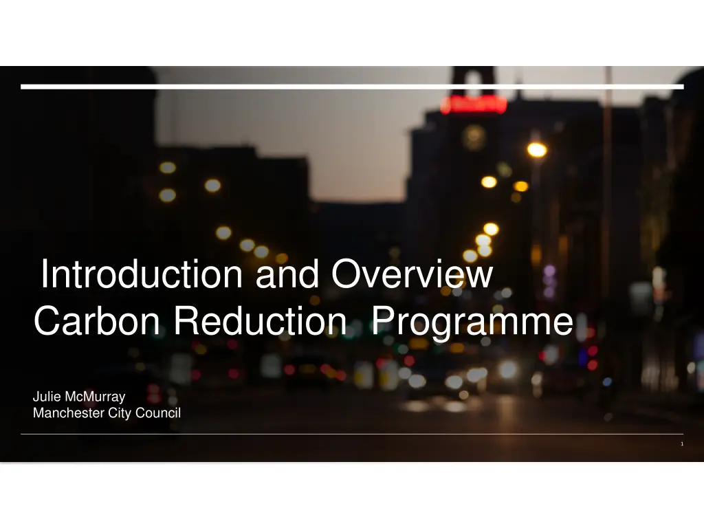 introduction and overview carbon reduction
