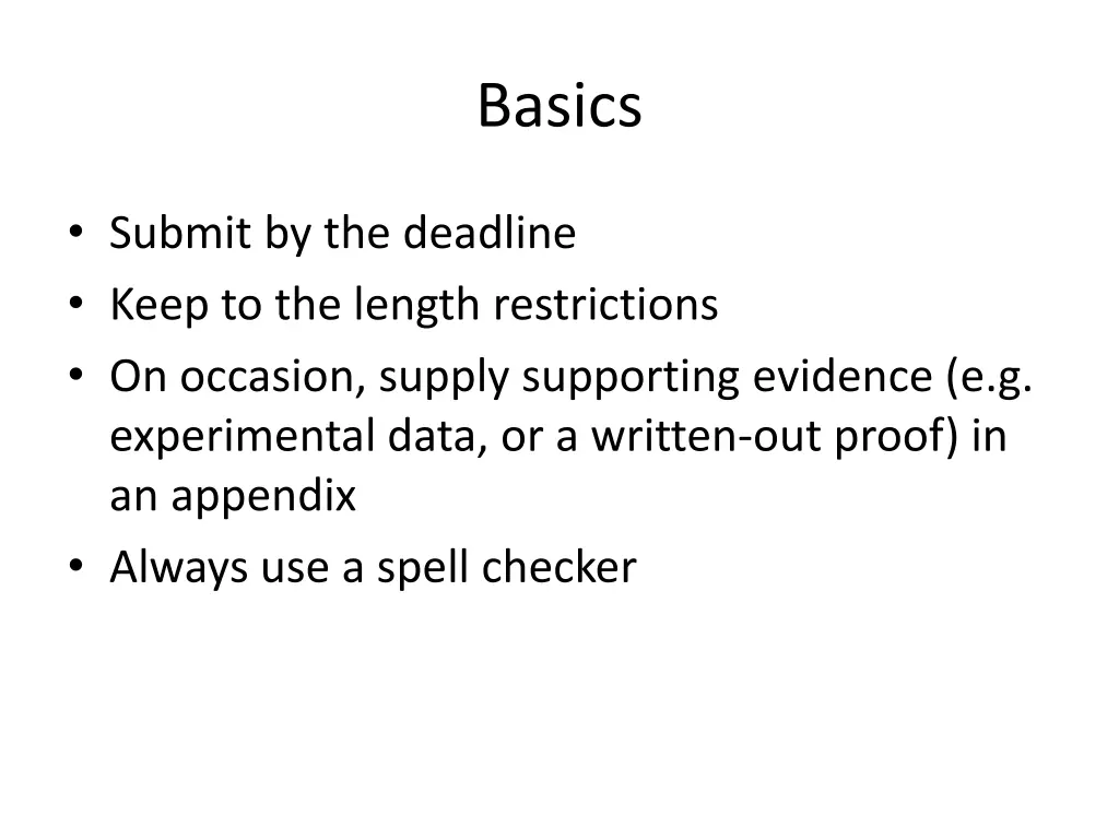basics