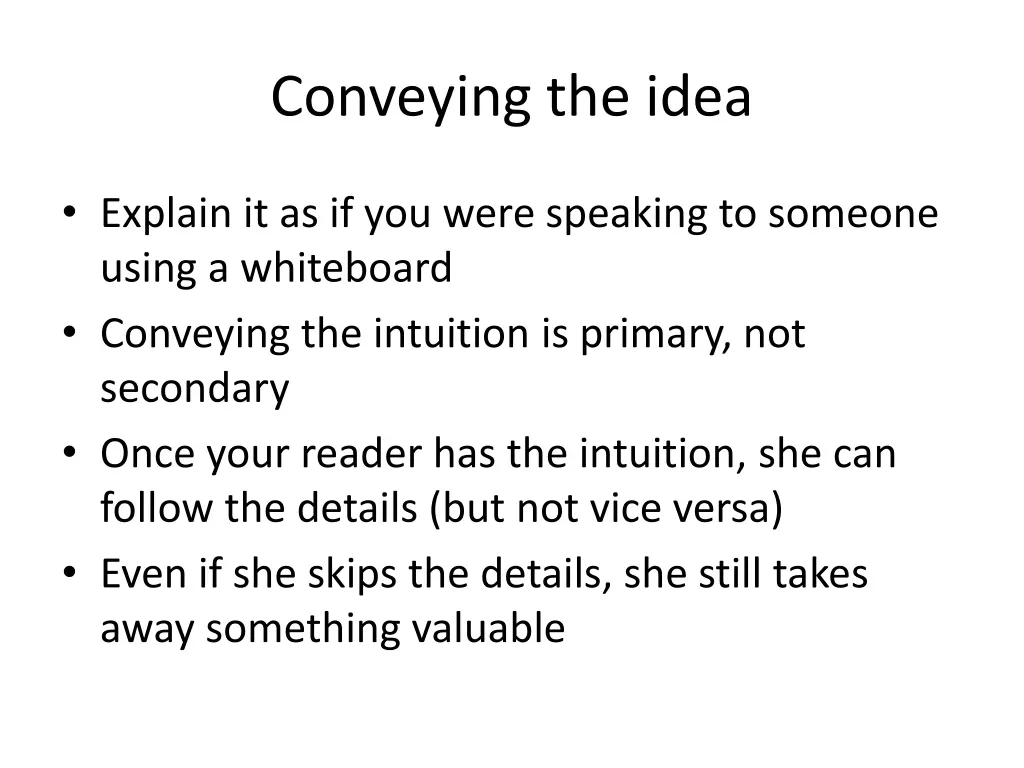 conveying the idea 1