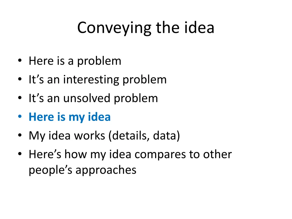 conveying the idea