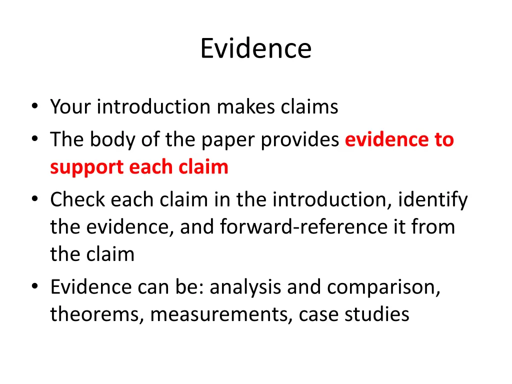 evidence