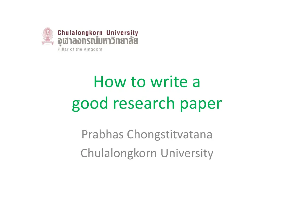 how to write a good research paper