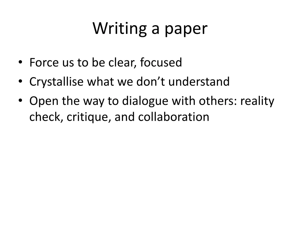 writing a paper
