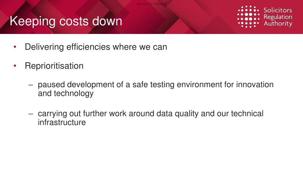 keeping costs down