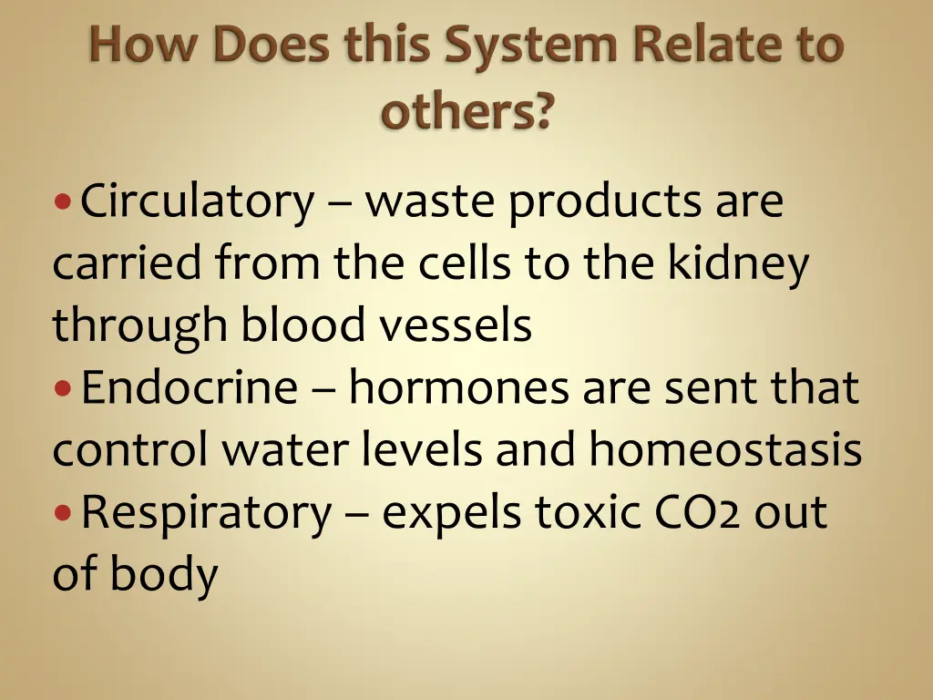 circulatory waste products are carried from