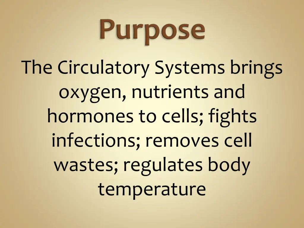 the circulatory systems brings oxygen nutrients