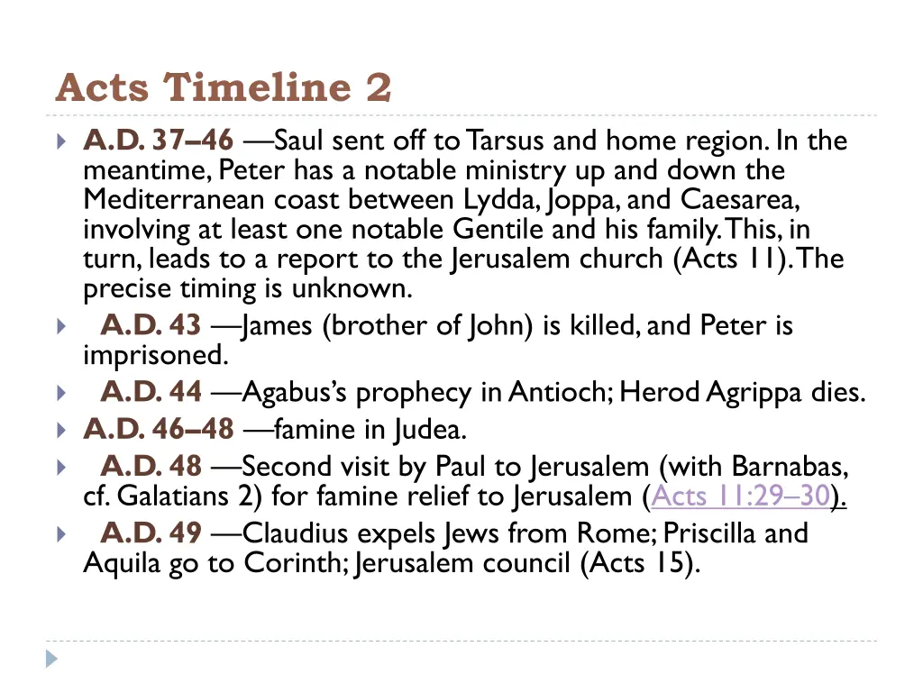 acts timeline 2 a d 37 46 saul sent off to tarsus