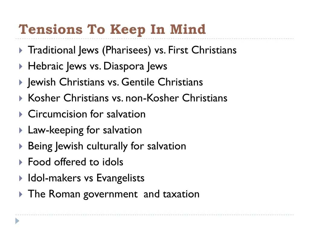 tensions to keep in mind