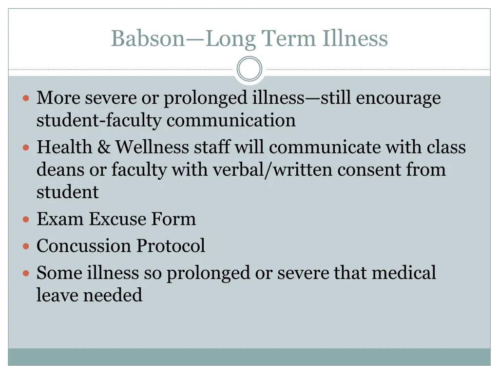 babson long term illness