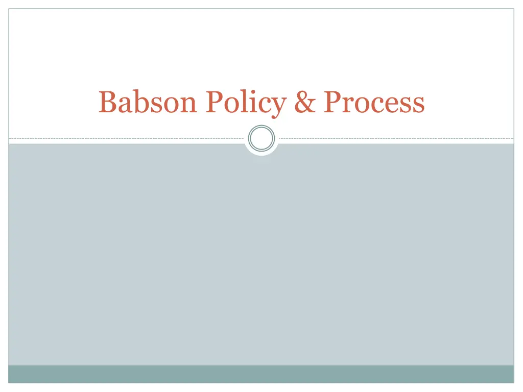 babson policy process