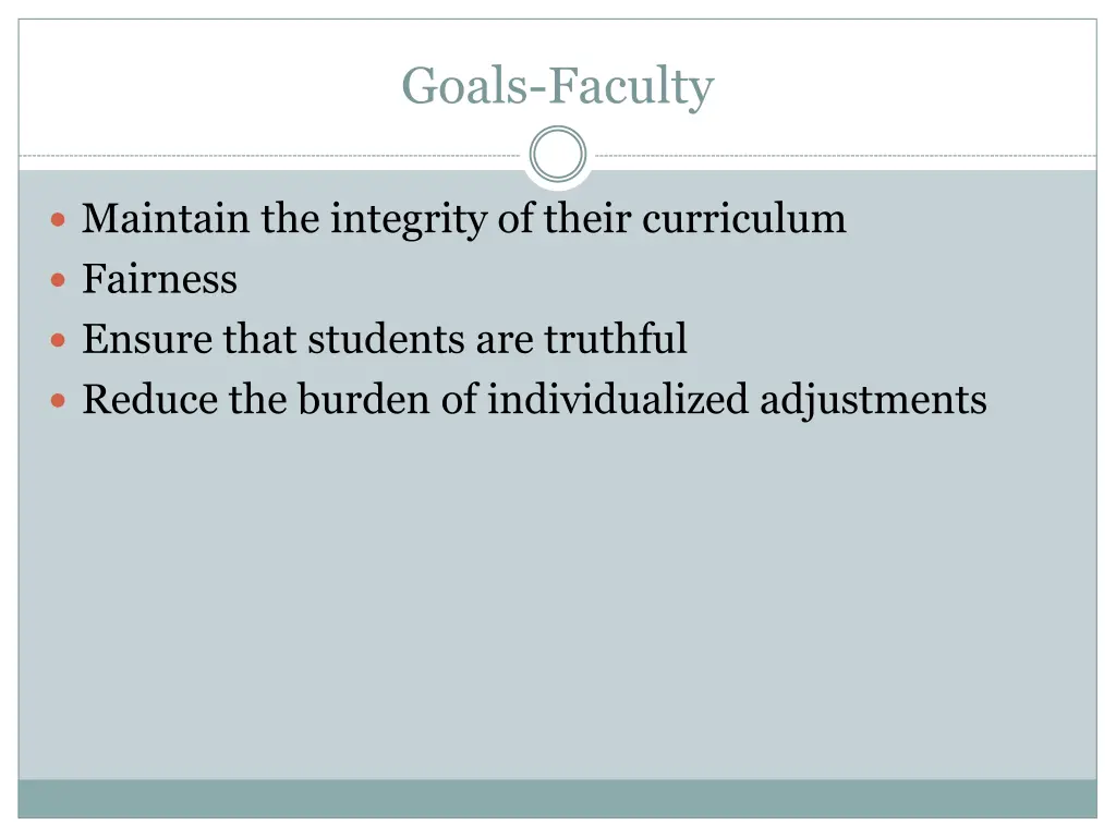 goals faculty