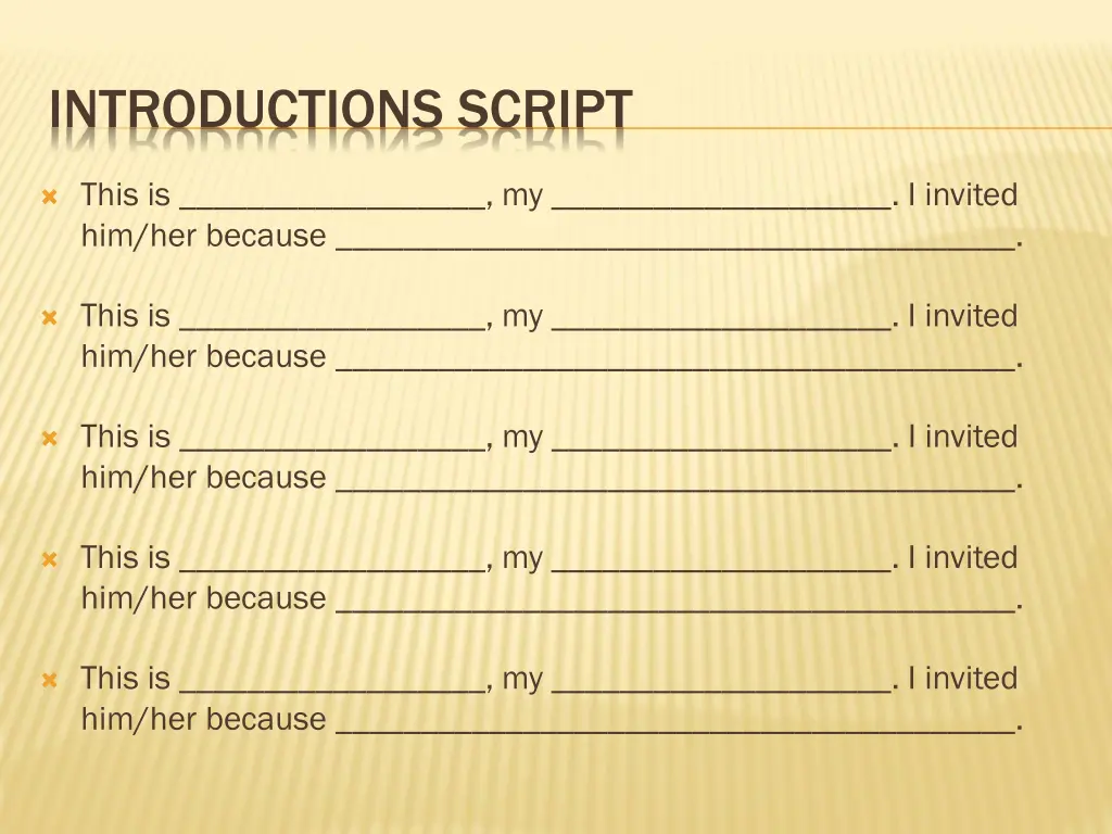 introductions script
