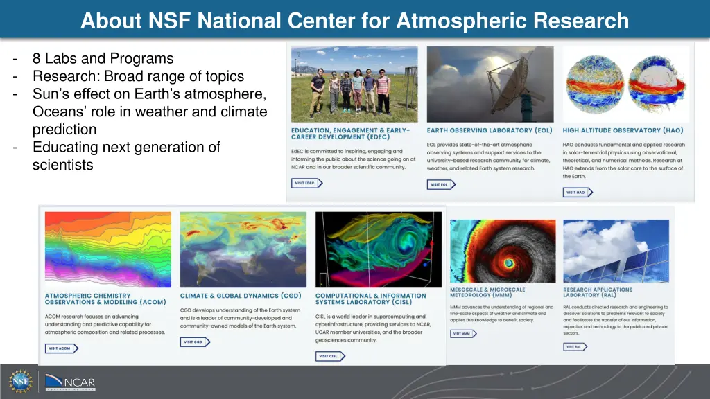 about nsf national center for atmospheric research