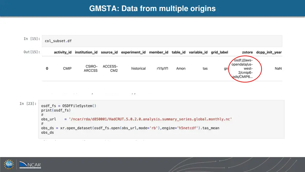 gmsta data from multiple origins