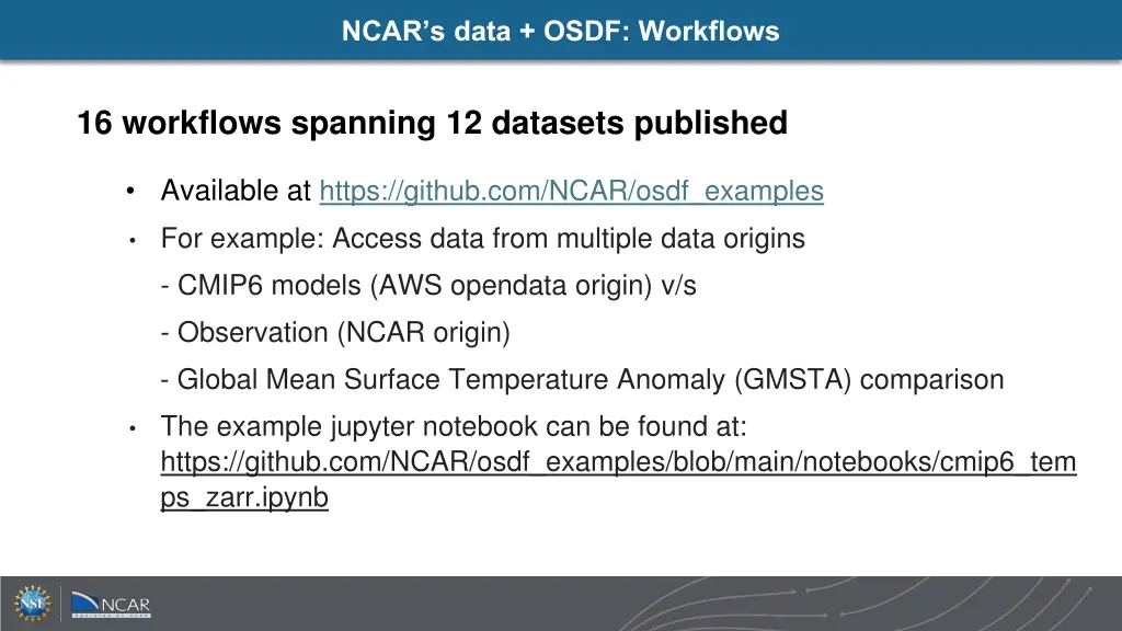 ncar s data osdf workflows