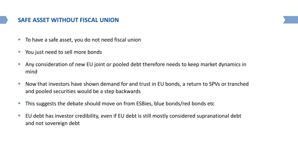 safe asset without fiscal union