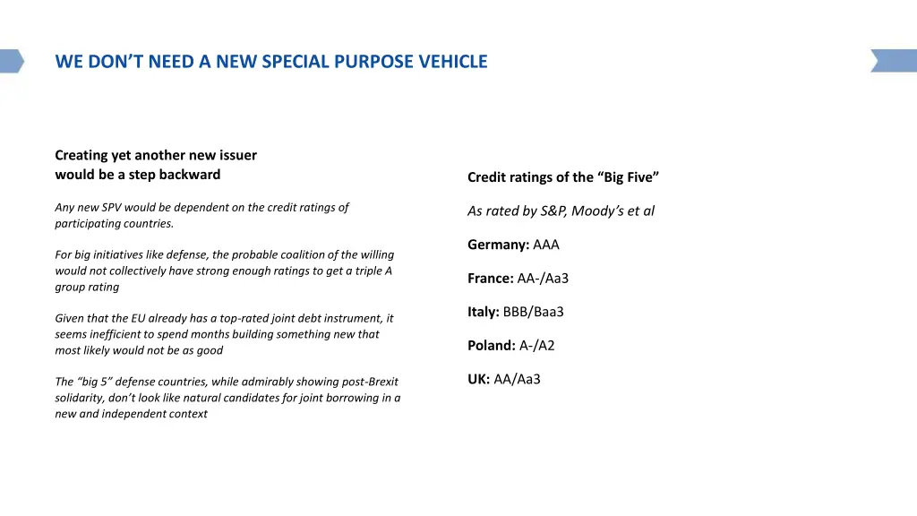 we don t need a new special purpose vehicle