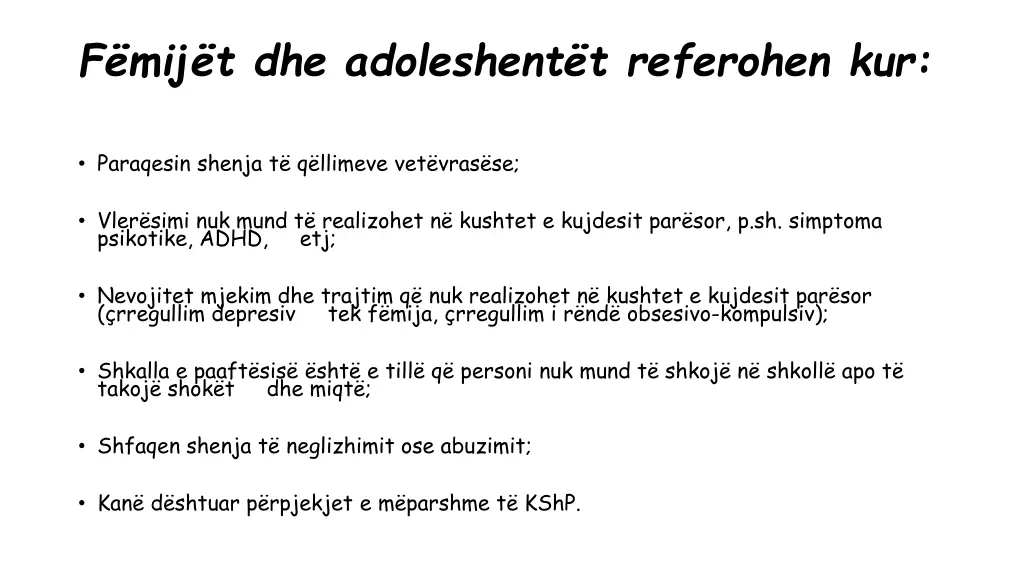 f mij t dhe adoleshent t referohen kur