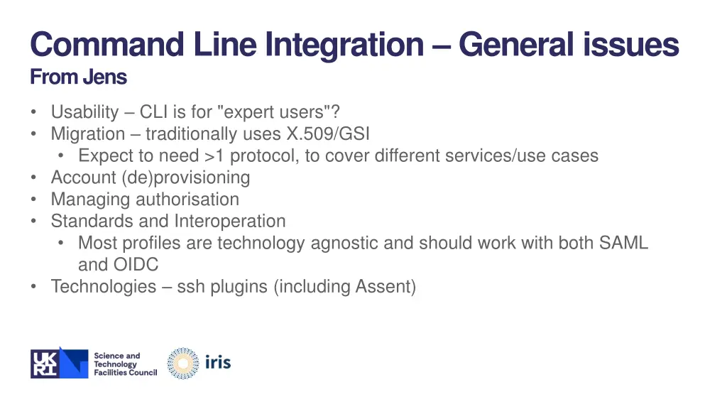 command line integration general issues from jens