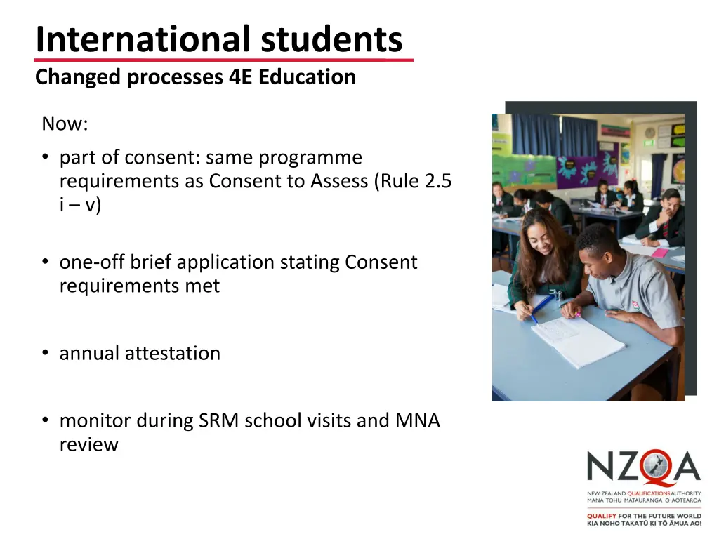 international students changed processes