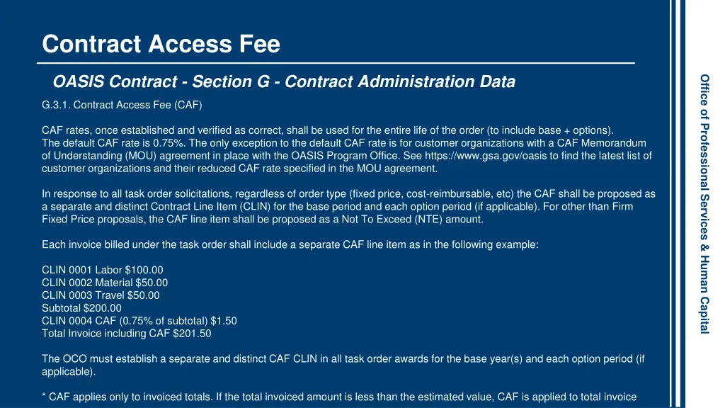contract access fee