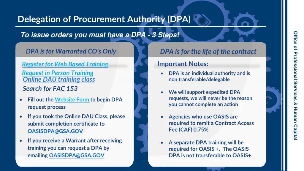 delegation of procurement authority dpa
