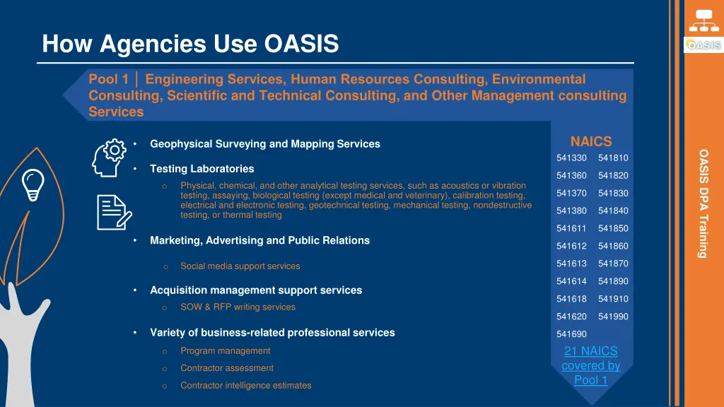 how agencies use oasis 1