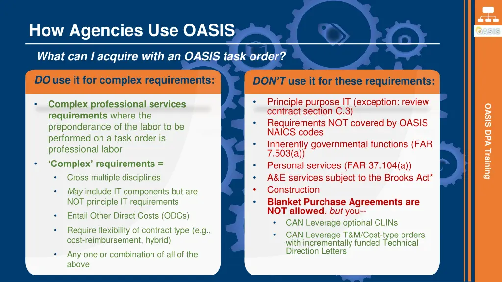 how agencies use oasis