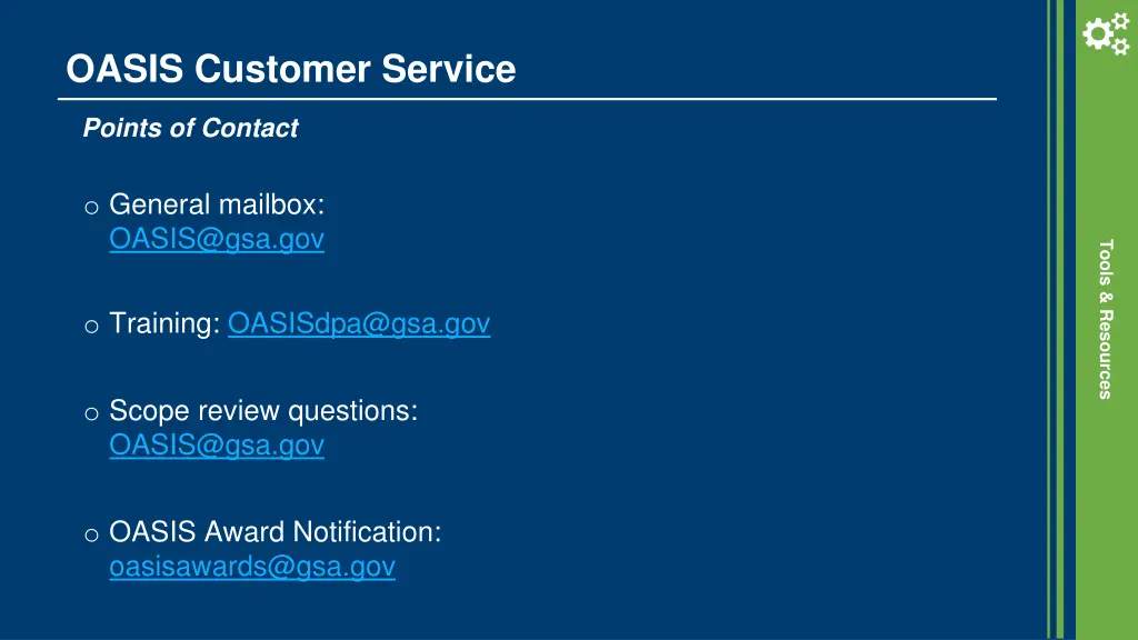 oasis customer service