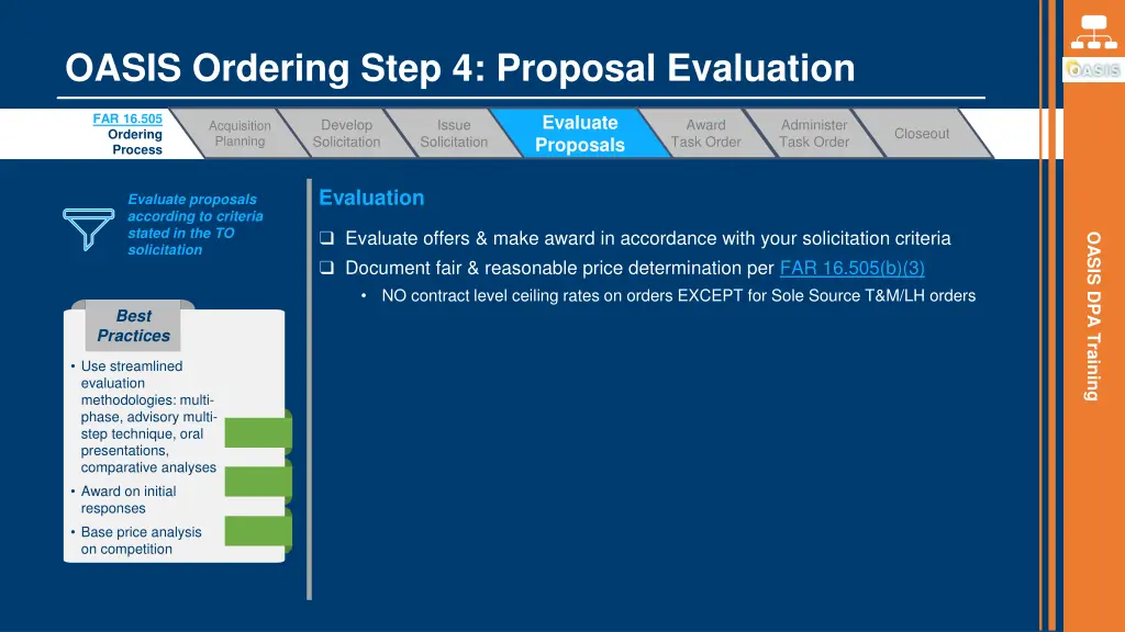 oasis ordering step 4 proposal evaluation