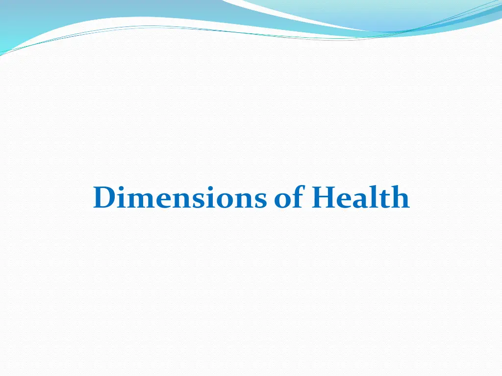 dimensions of health
