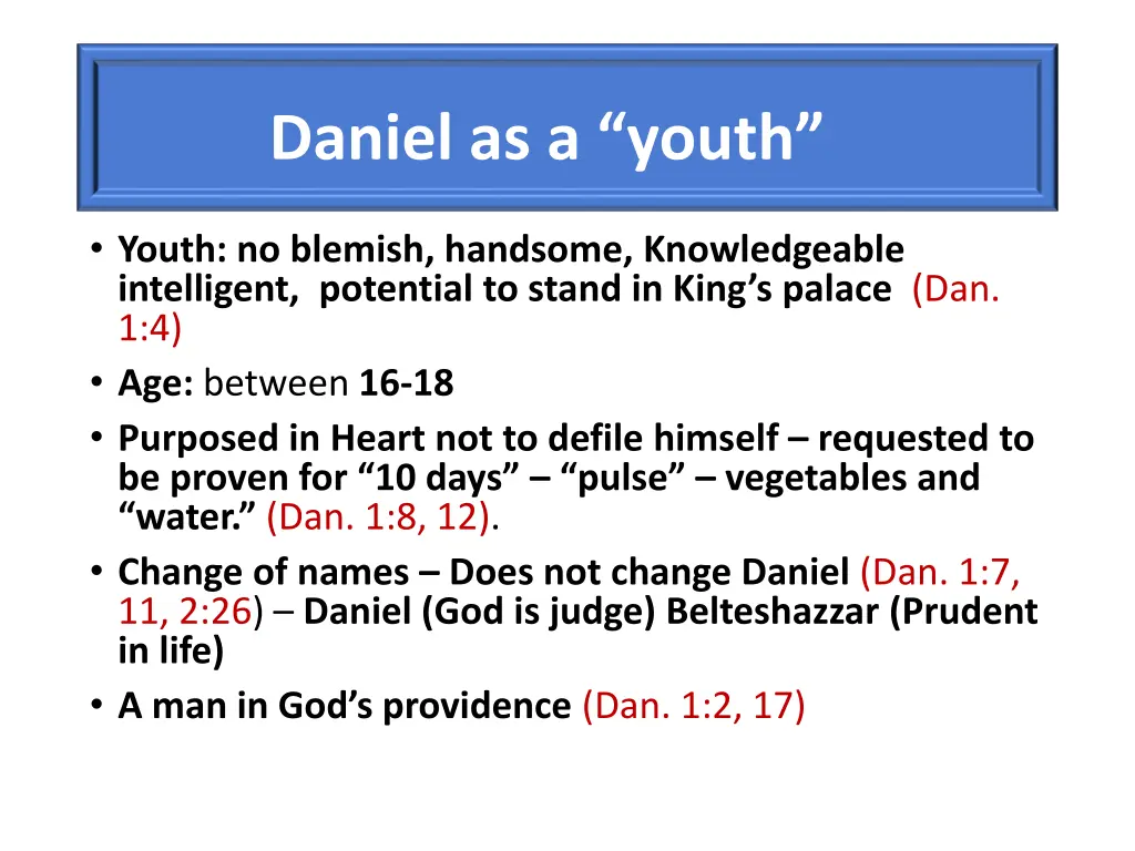 daniel as a youth
