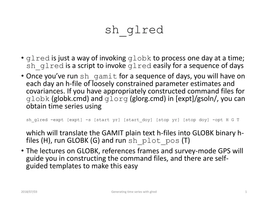 sh glred