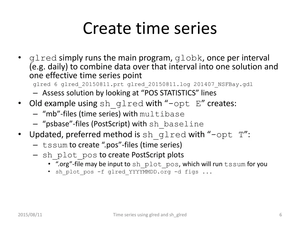 create time series