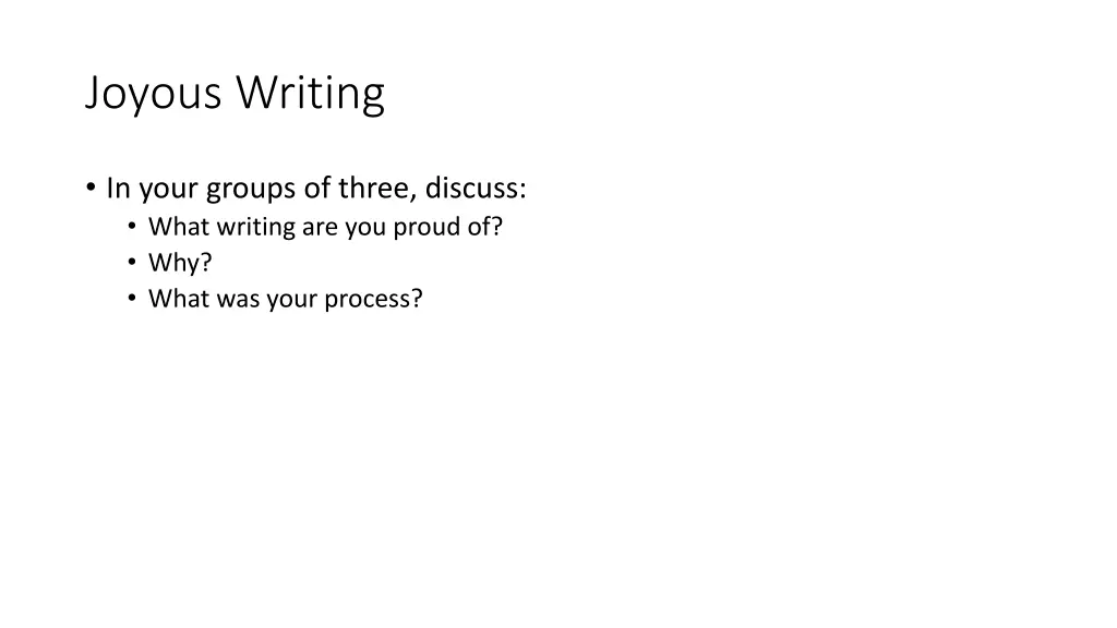 joyous writing
