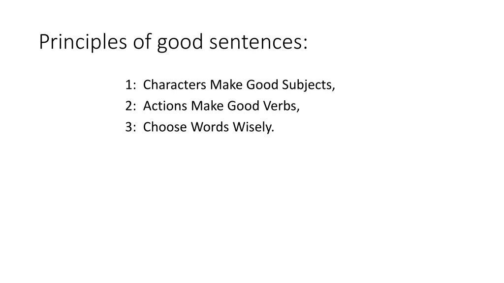 principles of good sentences