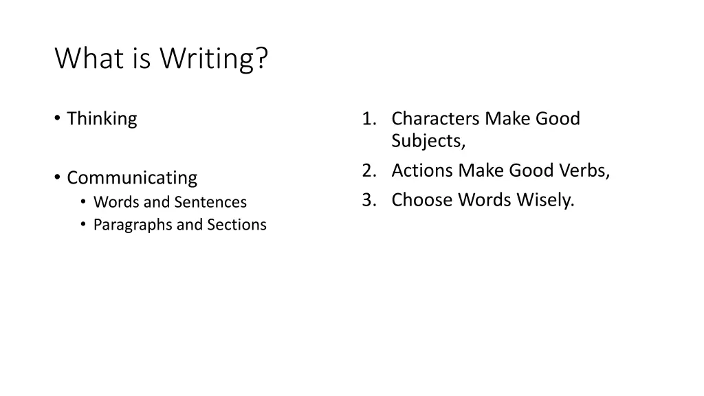 what is writing 1