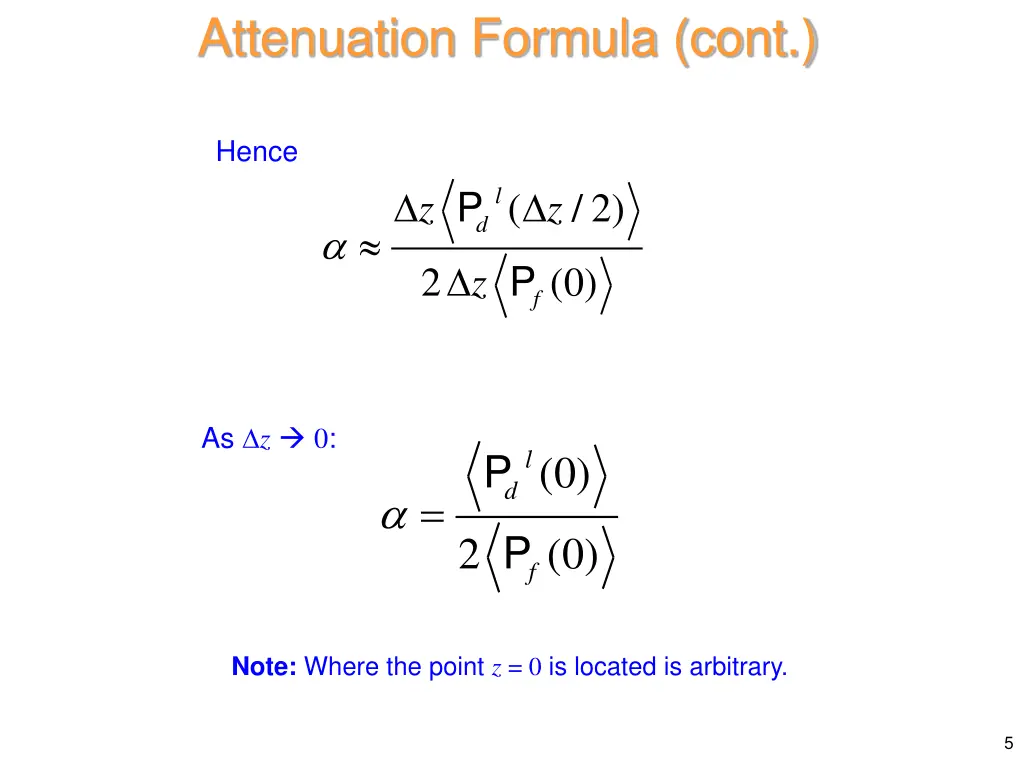 attenuation formula cont 2