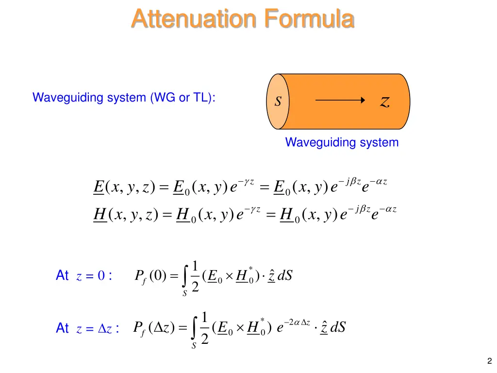 attenuation formula