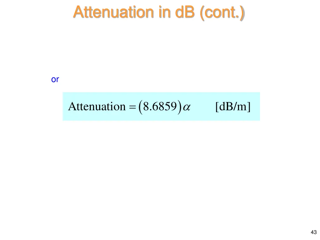 attenuation in db cont 1