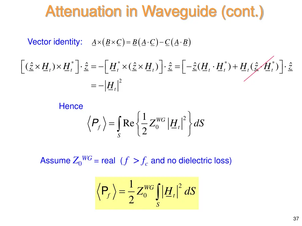 attenuation in waveguide cont 1