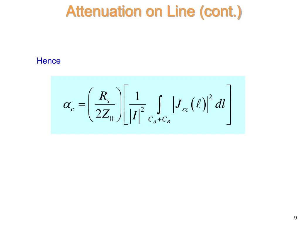 attenuation on line cont 1