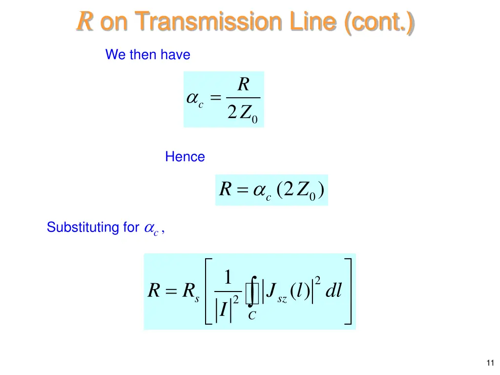r on transmission line cont