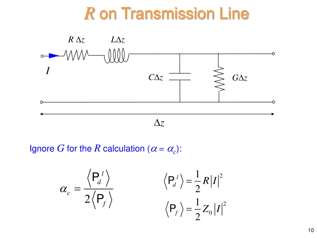 r on transmission line