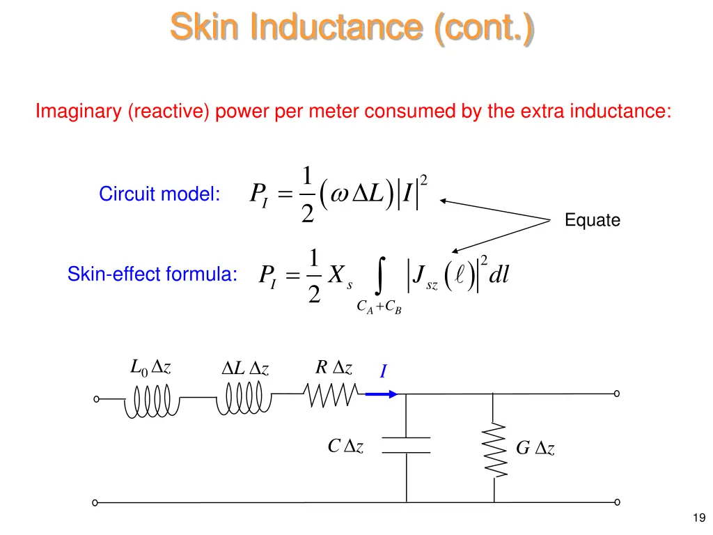 skin inductance cont