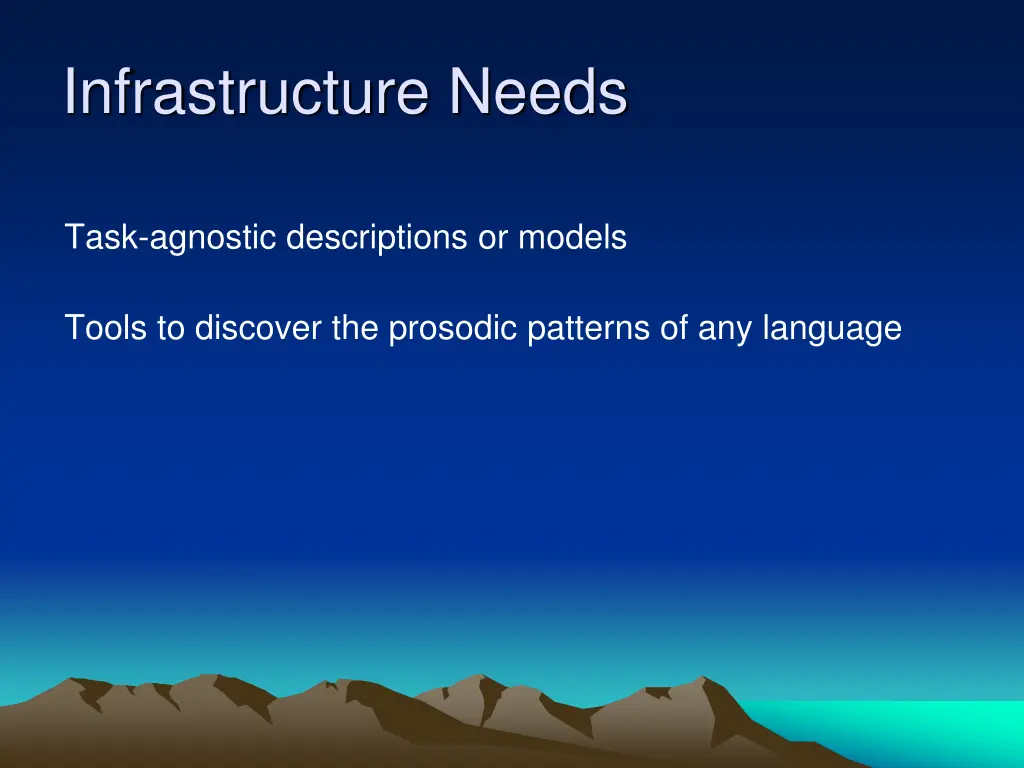 infrastructure needs 1