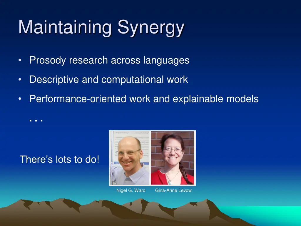 maintaining synergy 1