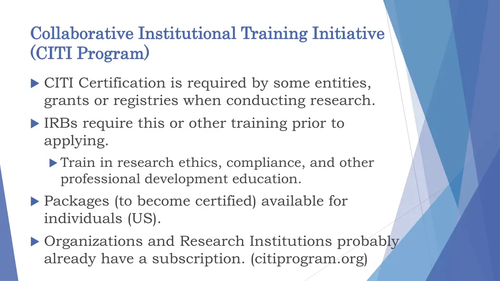collaborative institutional training initiative