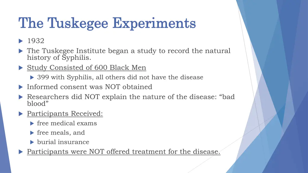 the tuskegee experiments the tuskegee experiments